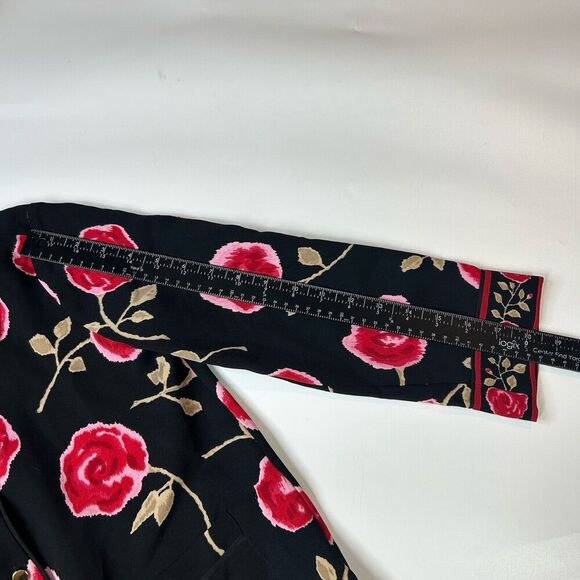 Kate Spade Top Women’s 2XS Button Down Floral Roses Hazy Crepe Blazer Career - Picture 7 of 8